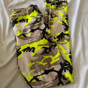 Rare Goldsheep Black and Bright Green Camo LEGGING